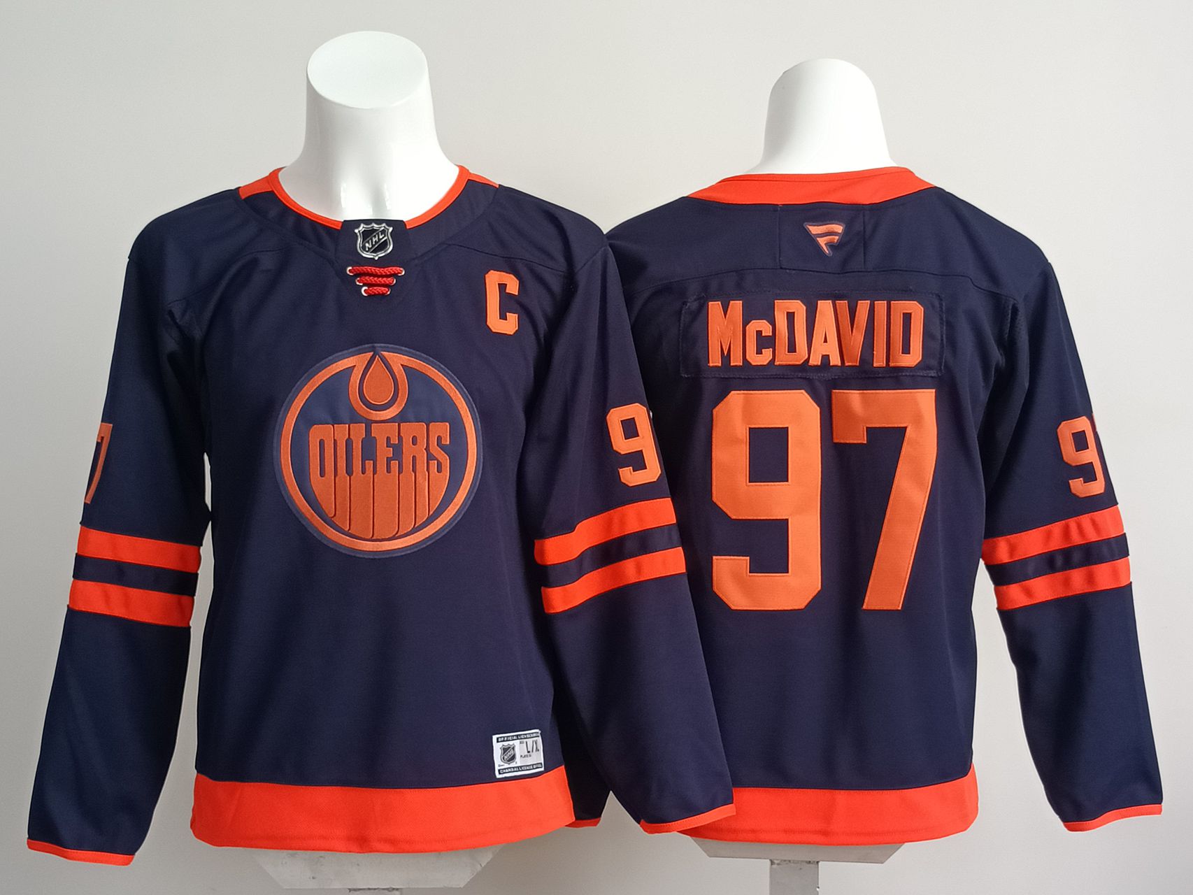Men 2025 Edmonton Oilers #97 Mcdavid Blue Fanatics Home Premium NHL Jersey style 1->toronto maple leafs->NHL Jersey